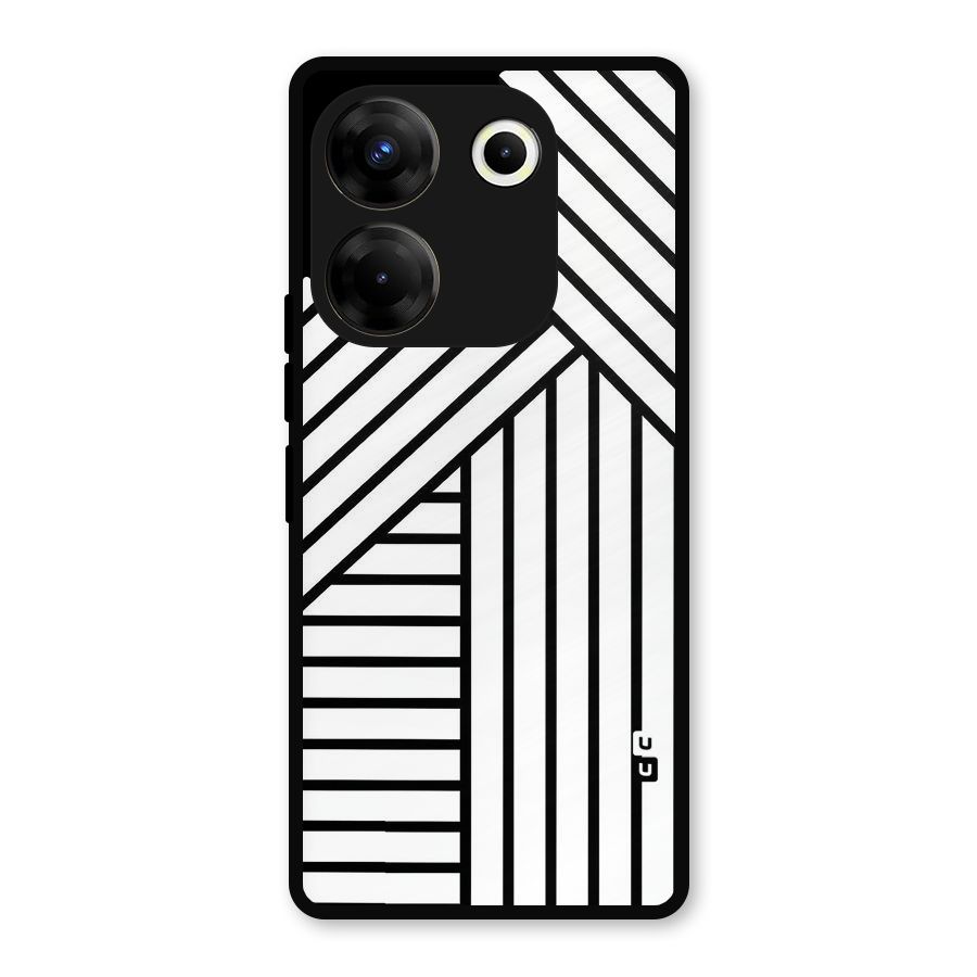 Lines Pattern Stripes Metal Back Case for Tecno Camon 20