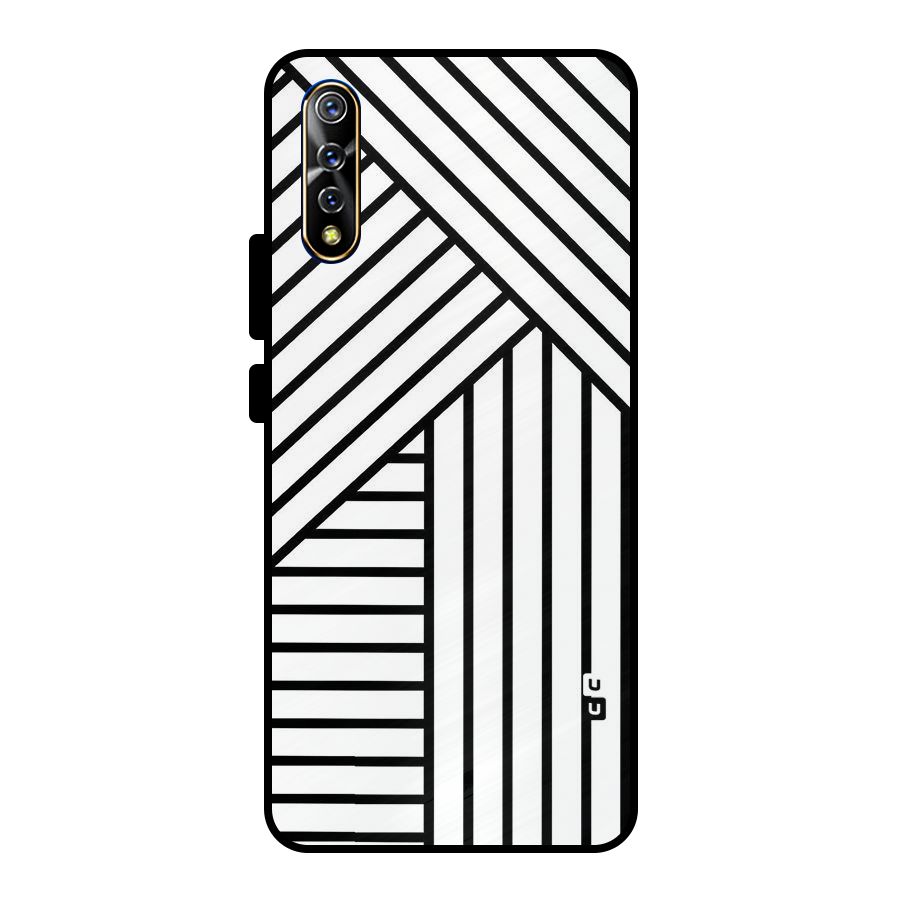 Lines Pattern Stripes Metal Back Case for Vivo S1