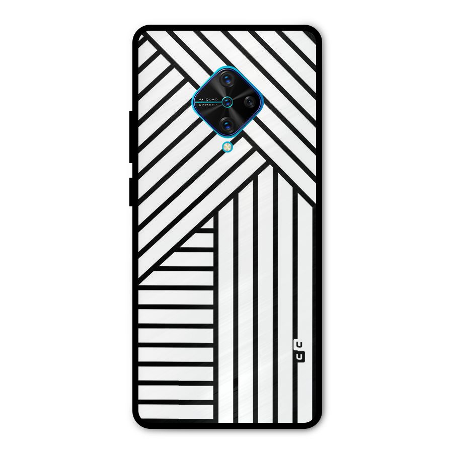Lines Pattern Stripes Metal Back Case for Vivo S1 Pro