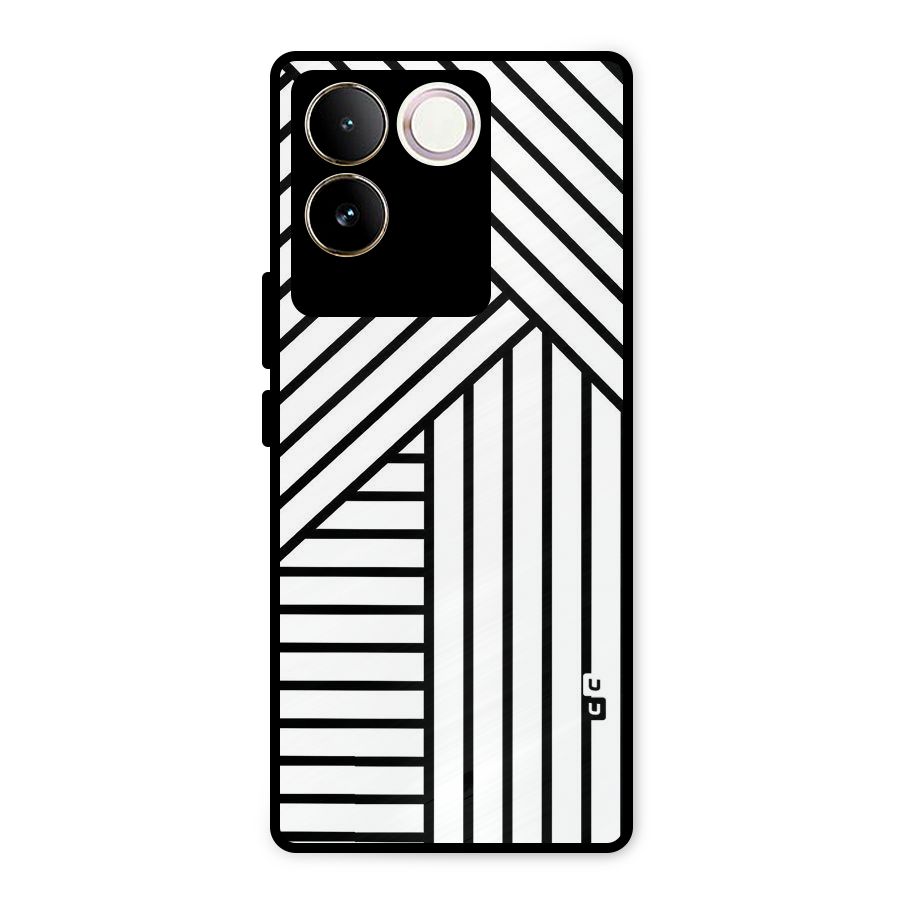 Lines Pattern Stripes Metal Back Case for Vivo T2 Pro