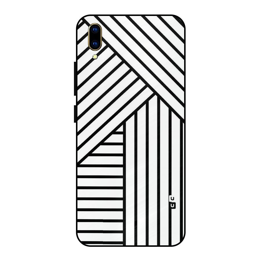 Lines Pattern Stripes Metal Back Case for Vivo V11 Pro