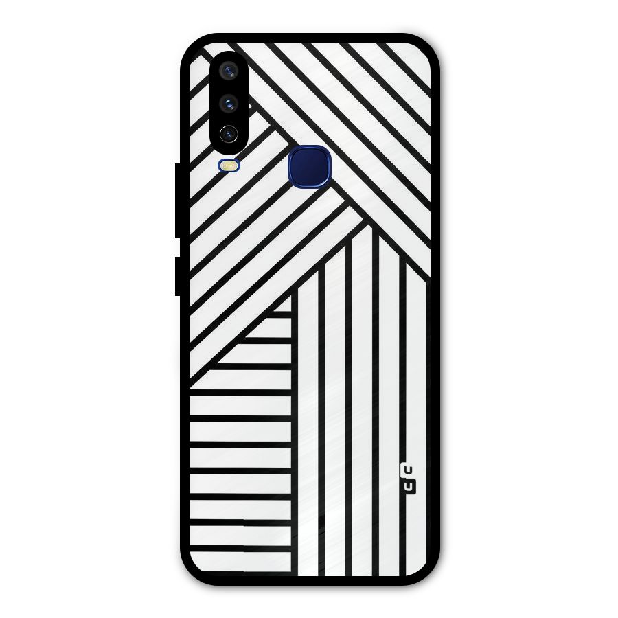Lines Pattern Stripes Metal Back Case for Vivo V17