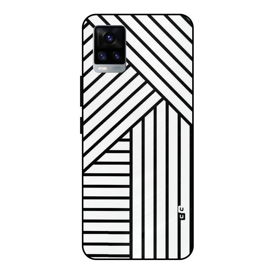 Lines Pattern Stripes Metal Back Case for Vivo V20
