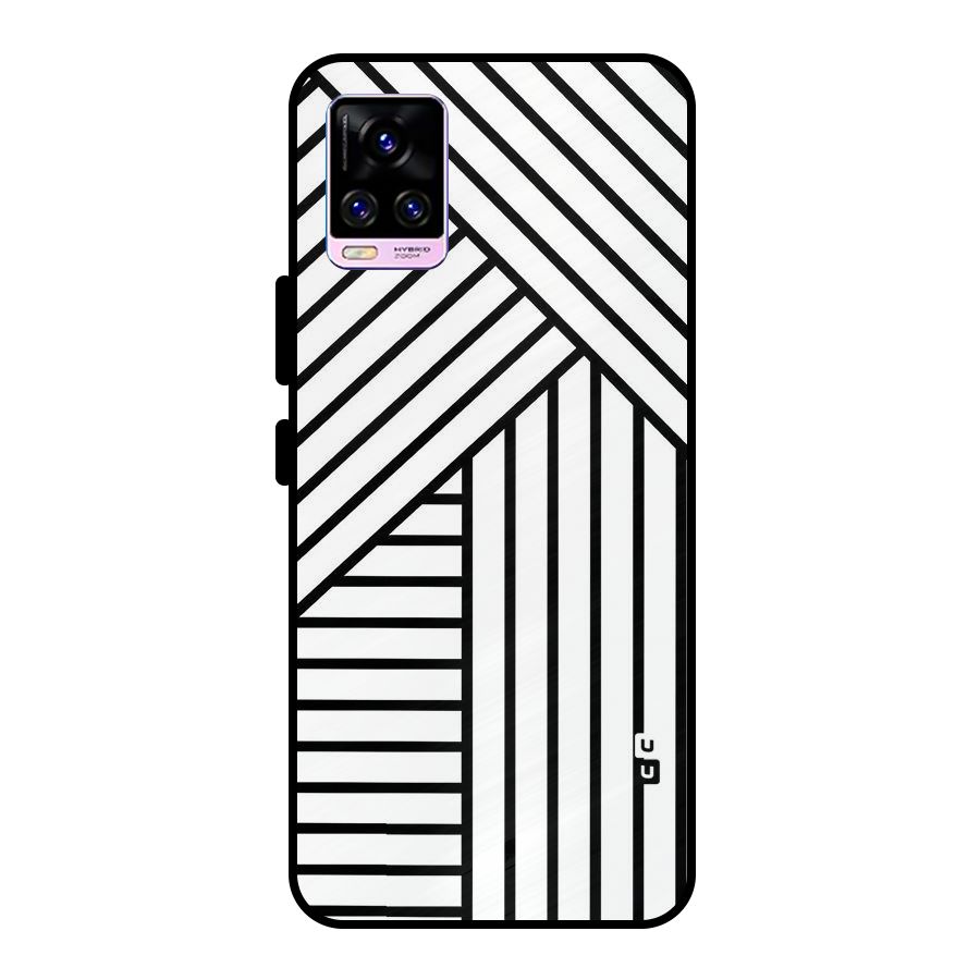 Lines Pattern Stripes Metal Back Case for Vivo V20 Pro