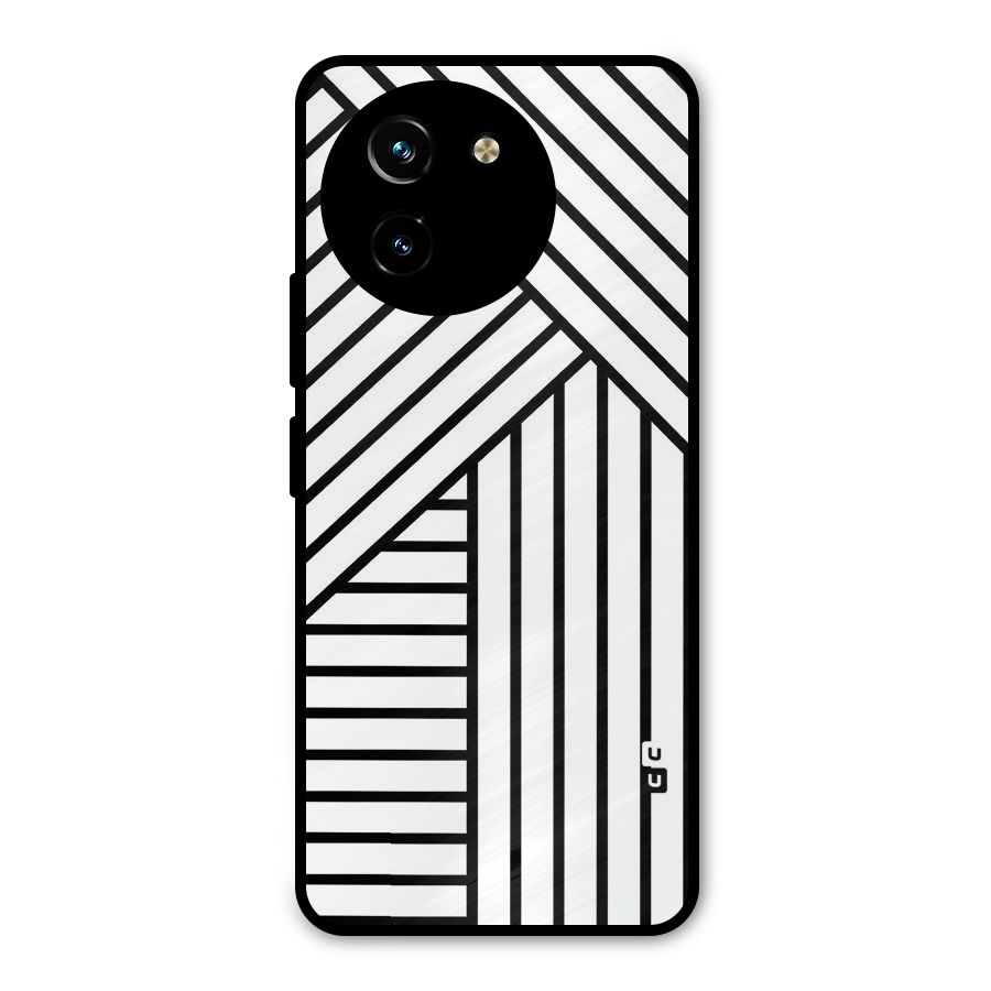 Lines Pattern Stripes Metal Back Case for Vivo Y200i