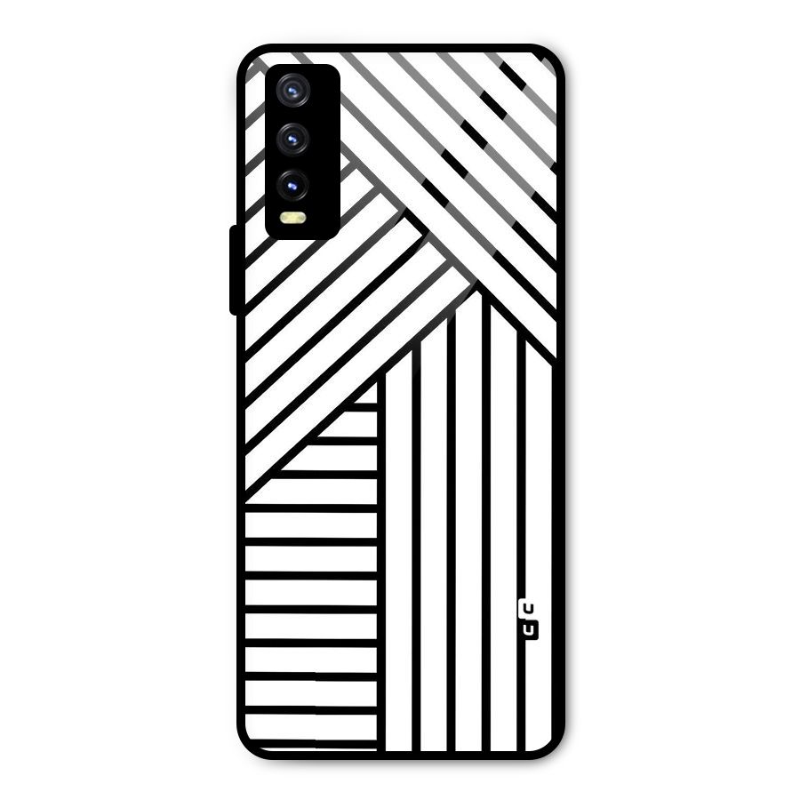 Lines Pattern Stripes Metal Back Case for Vivo Y20g