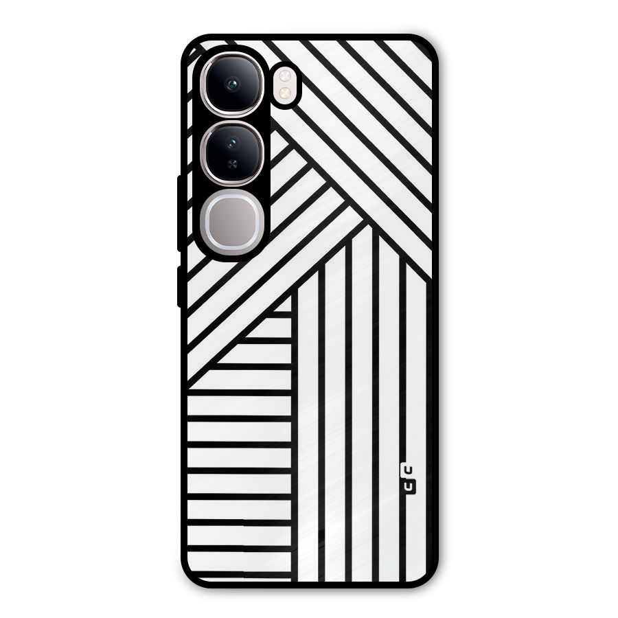 Lines Pattern Stripes Metal Back Case for Vivo Y300