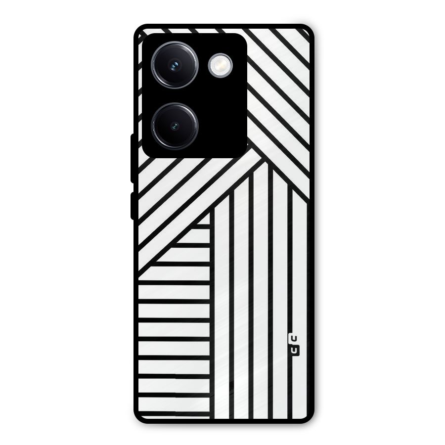Lines Pattern Stripes Metal Back Case for Vivo Y300 Plus