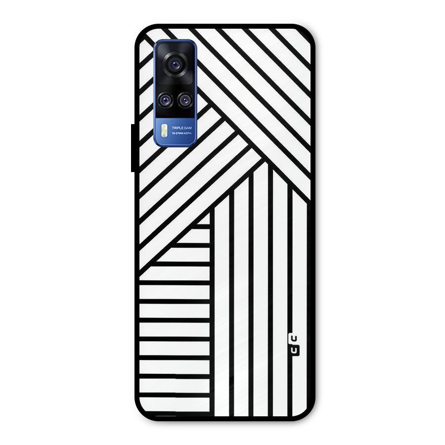 Lines Pattern Stripes Metal Back Case for Vivo Y31