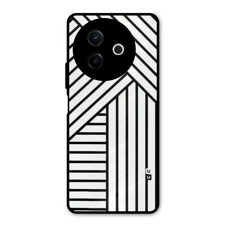 Lines Pattern Stripes Metal Back Case for Vivo Y39