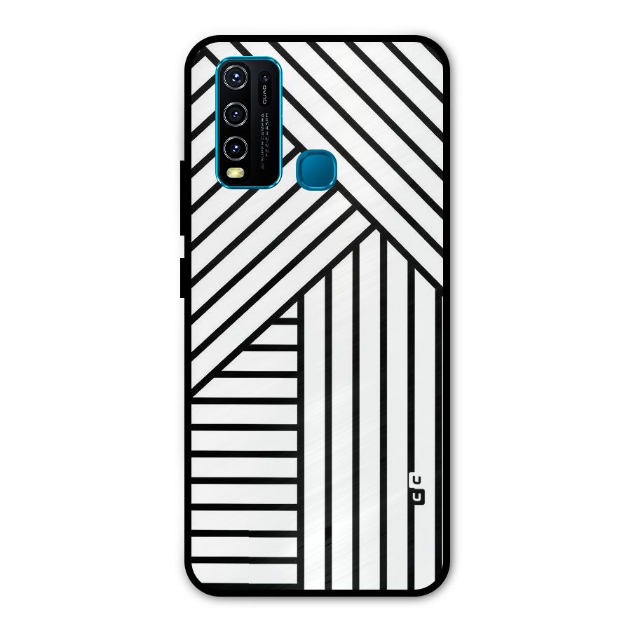 Lines Pattern Stripes Metal Back Case for Vivo Y50