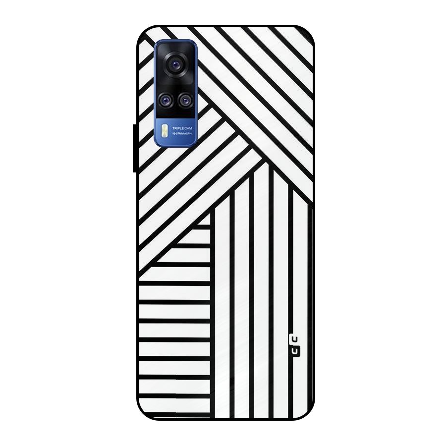 Lines Pattern Stripes Metal Back Case for Vivo Y51