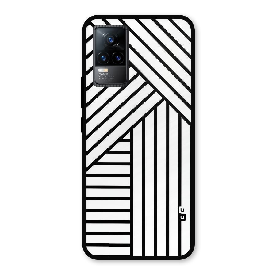 Lines Pattern Stripes Metal Back Case for Vivo Y73