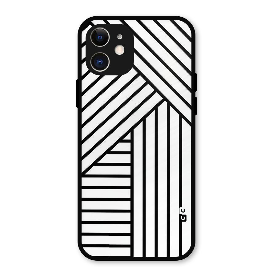 Lines Pattern Stripes Metal Back Case for iPhone 12