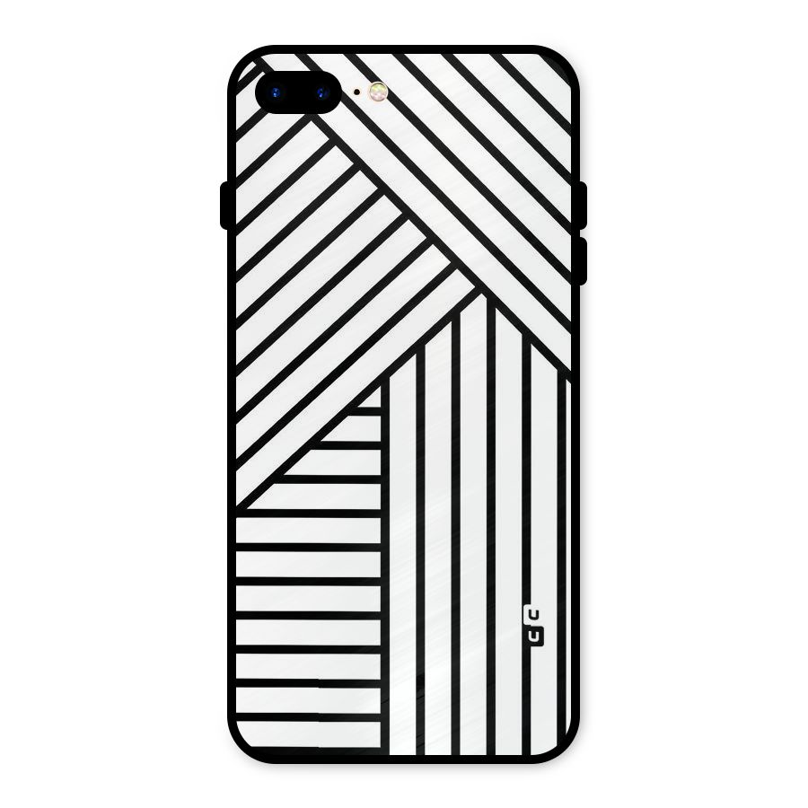 Lines Pattern Stripes Metal Back Case for iPhone 8 Plus