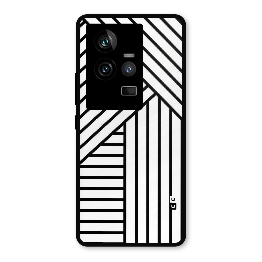 Lines Pattern Stripes Metal Back Case for iQOO 11 5G