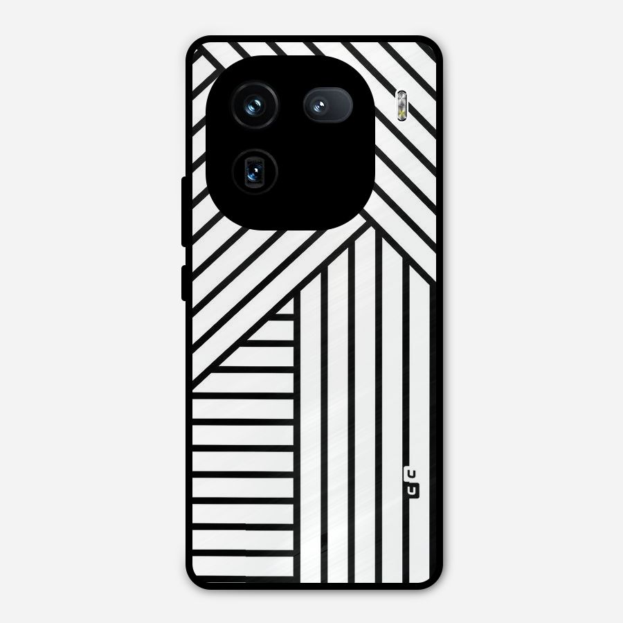 Lines Pattern Stripes Metal Back Case for iQOO 12
