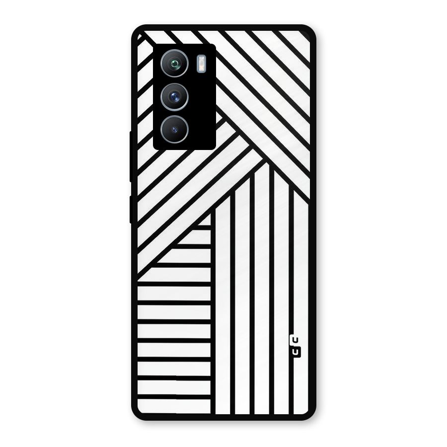 Lines Pattern Stripes Metal Back Case for iQOO 9 SE
