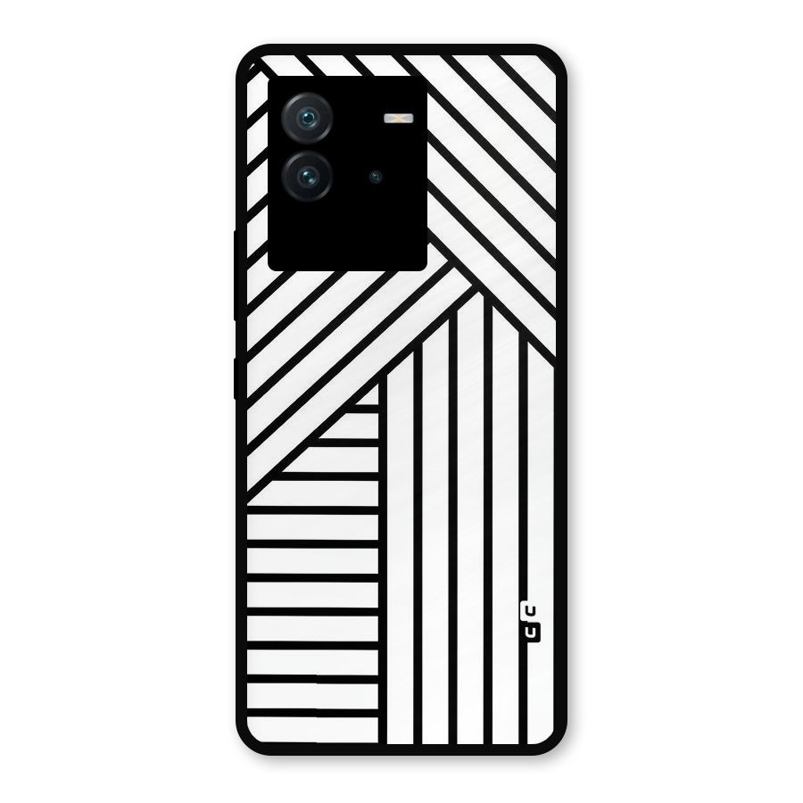 Lines Pattern Stripes Metal Back Case for iQOO Neo 6 5G
