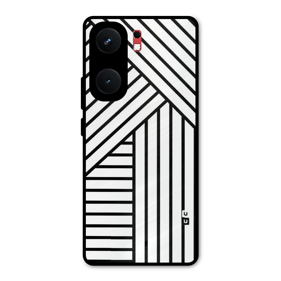 Lines Pattern Stripes Metal Back Case for iQOO Neo 9 Pro