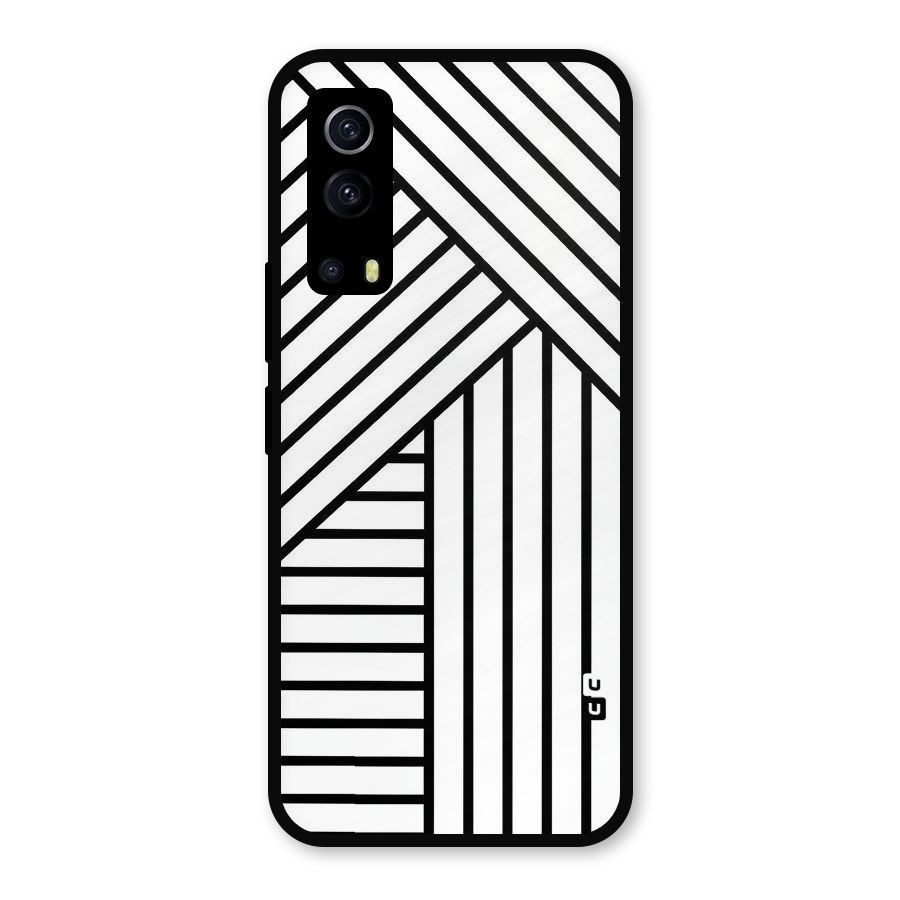 Lines Pattern Stripes Metal Back Case for iQOO Z3