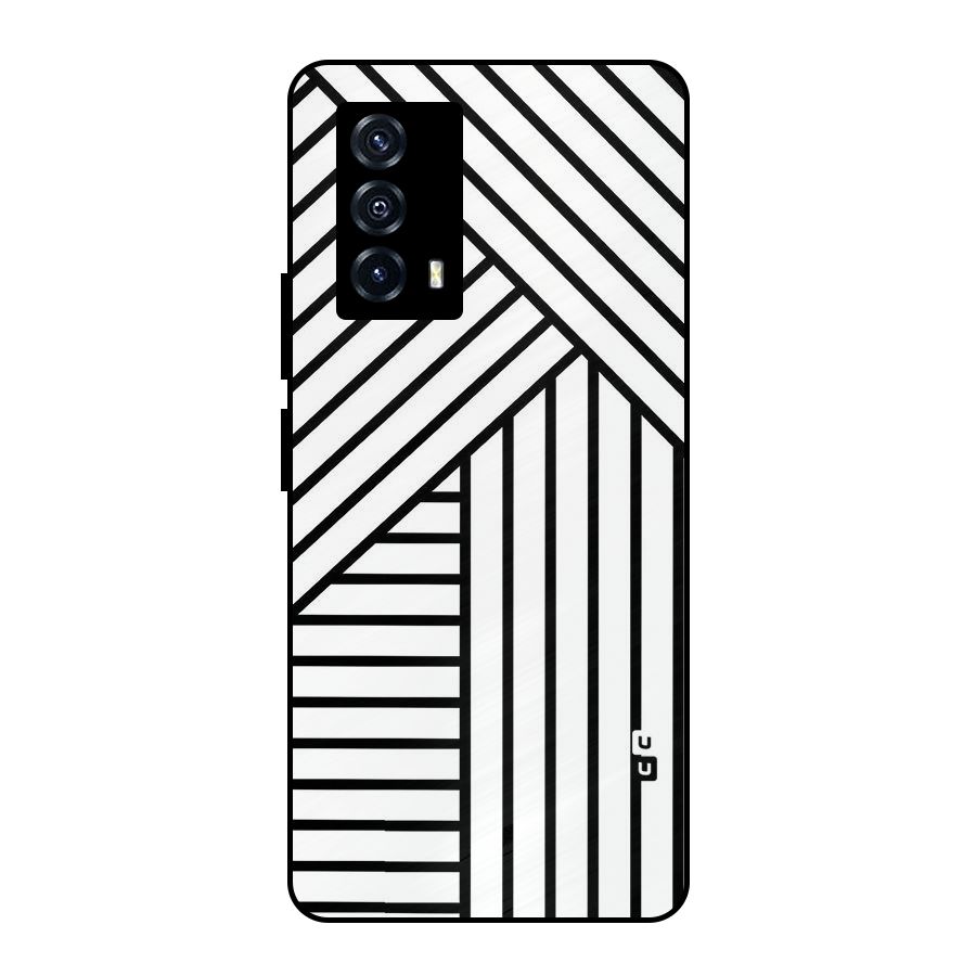 Lines Pattern Stripes Metal Back Case for iQOO Z5