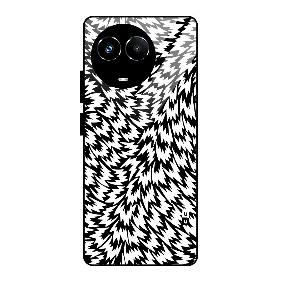 Lion Abstract Art Pattern Glass Back Case for Realme 11X
