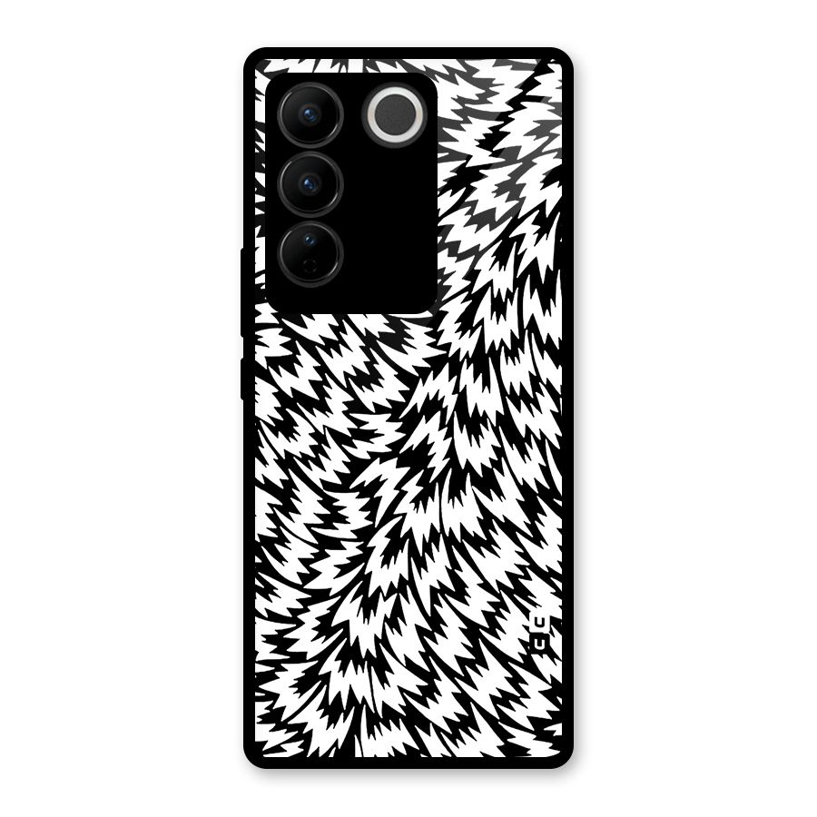 Lion Abstract Art Pattern Glass Back Case for Vivo V27