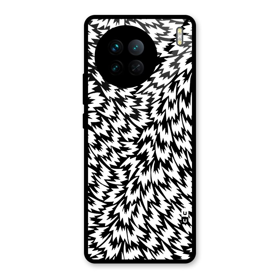 Lion Abstract Art Pattern Glass Back Case for Vivo X90