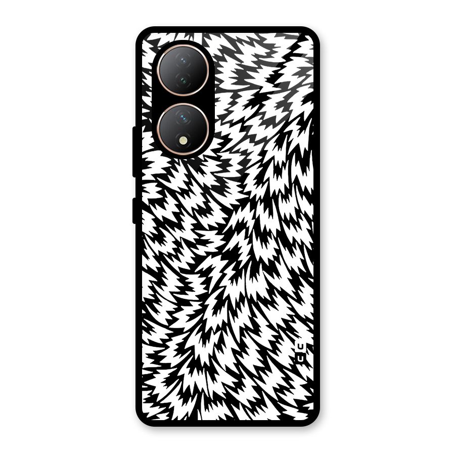 Lion Abstract Art Pattern Glass Back Case for Vivo Y100A
