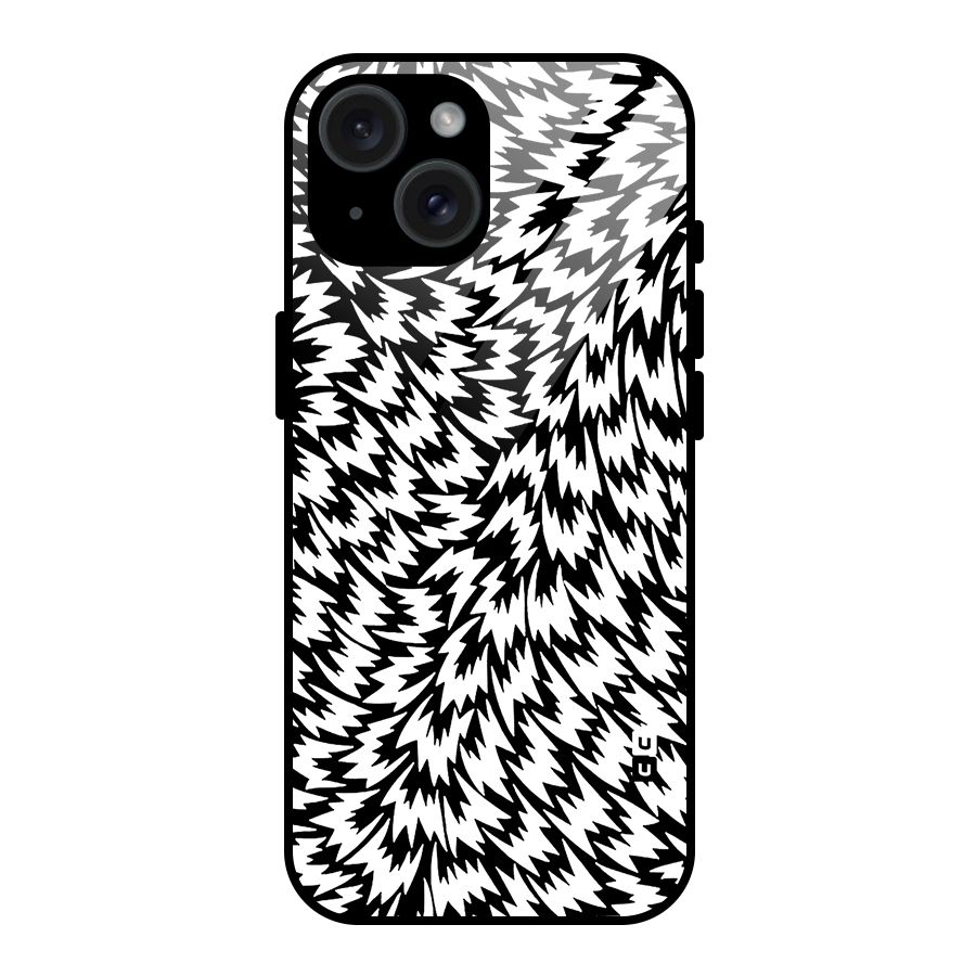Lion Abstract Art Pattern Glass Back Case for iPhone 15