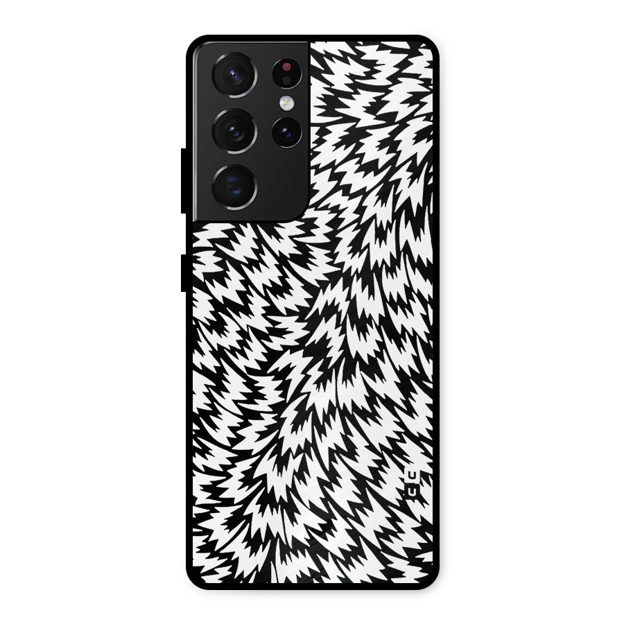 Lion Abstract Art Pattern Metal Back Case for Galaxy S21 Ultra 5G