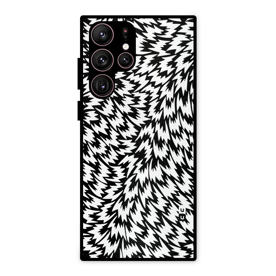 Lion Abstract Art Pattern Metal Back Case for Galaxy S22 Ultra 5G