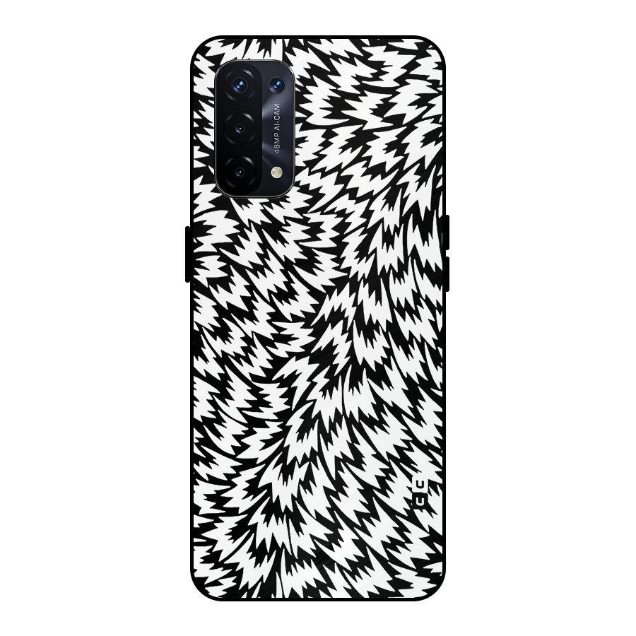 Lion Abstract Art Pattern Metal Back Case for Oppo A74 5G