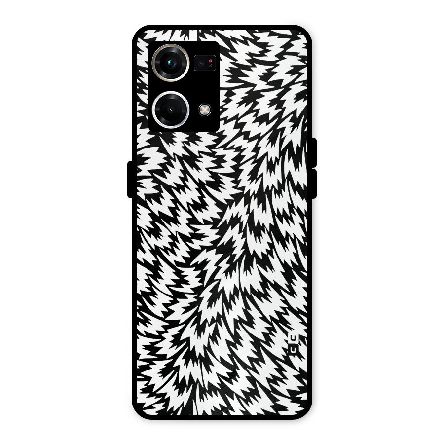 Lion Abstract Art Pattern Metal Back Case for Oppo F21 Pro 4G
