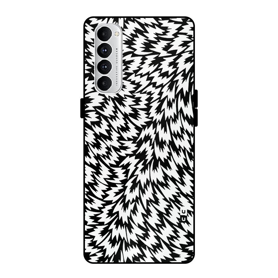 Lion Abstract Art Pattern Metal Back Case for Oppo Reno4 Pro