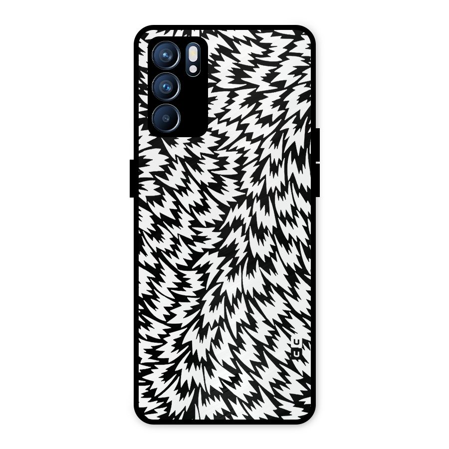 Lion Abstract Art Pattern Metal Back Case for Oppo Reno6 5G