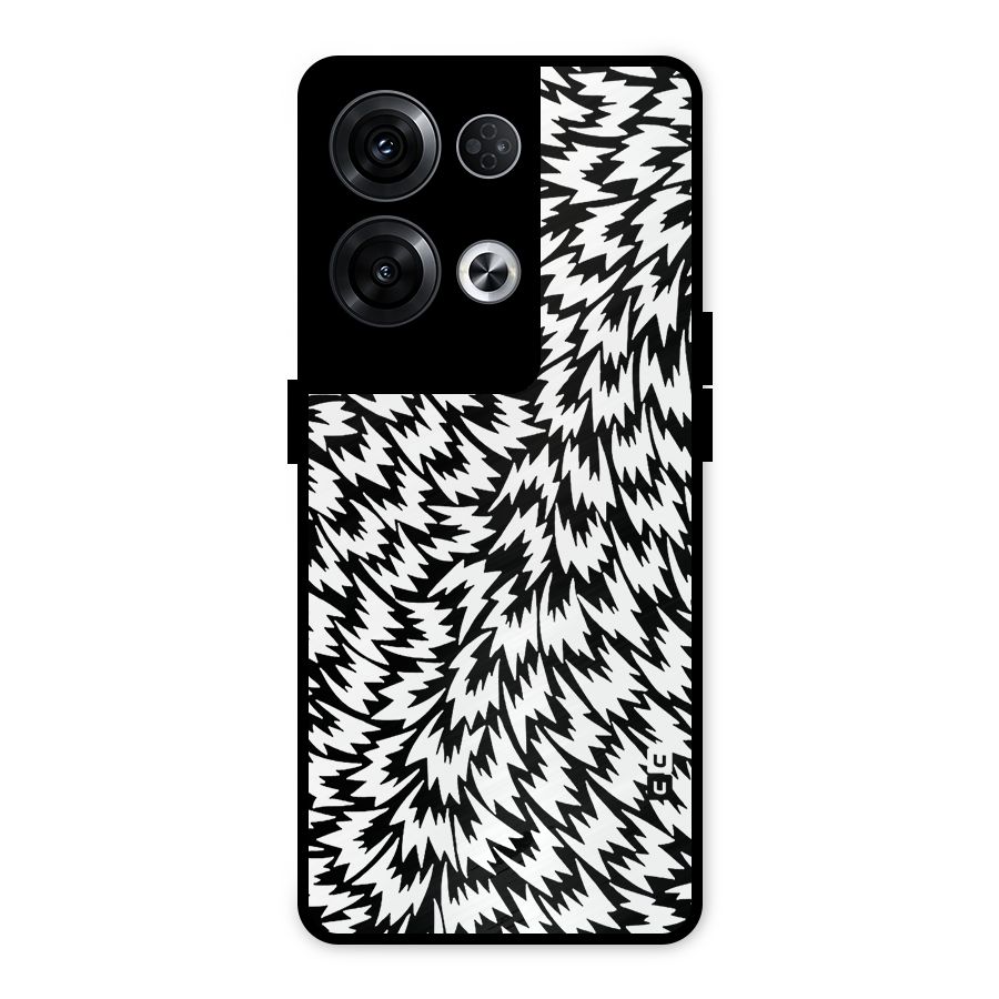 Lion Abstract Art Pattern Metal Back Case for Oppo Reno8 Pro 5G