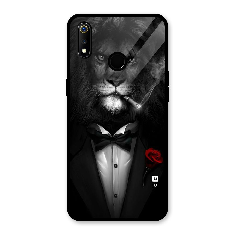 Lion Class Glass Back Case for Realme 3i