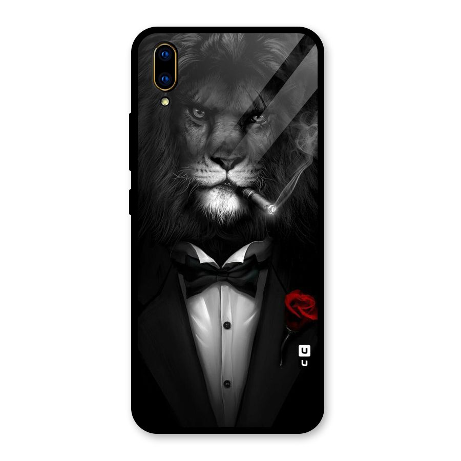 Lion Class Glass Back Case for Vivo V11 Pro