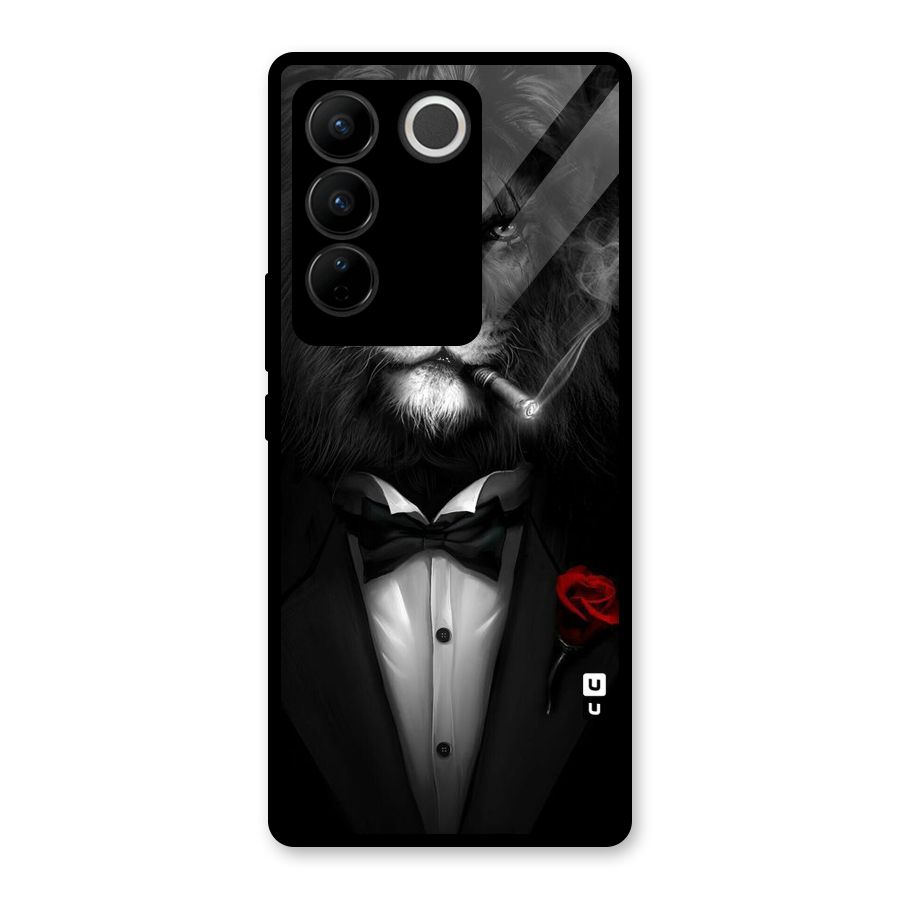 Lion Class Glass Back Case for Vivo V27 Pro