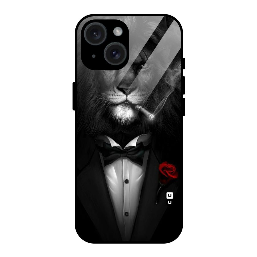 Lion Class Glass Back Case for iPhone 15