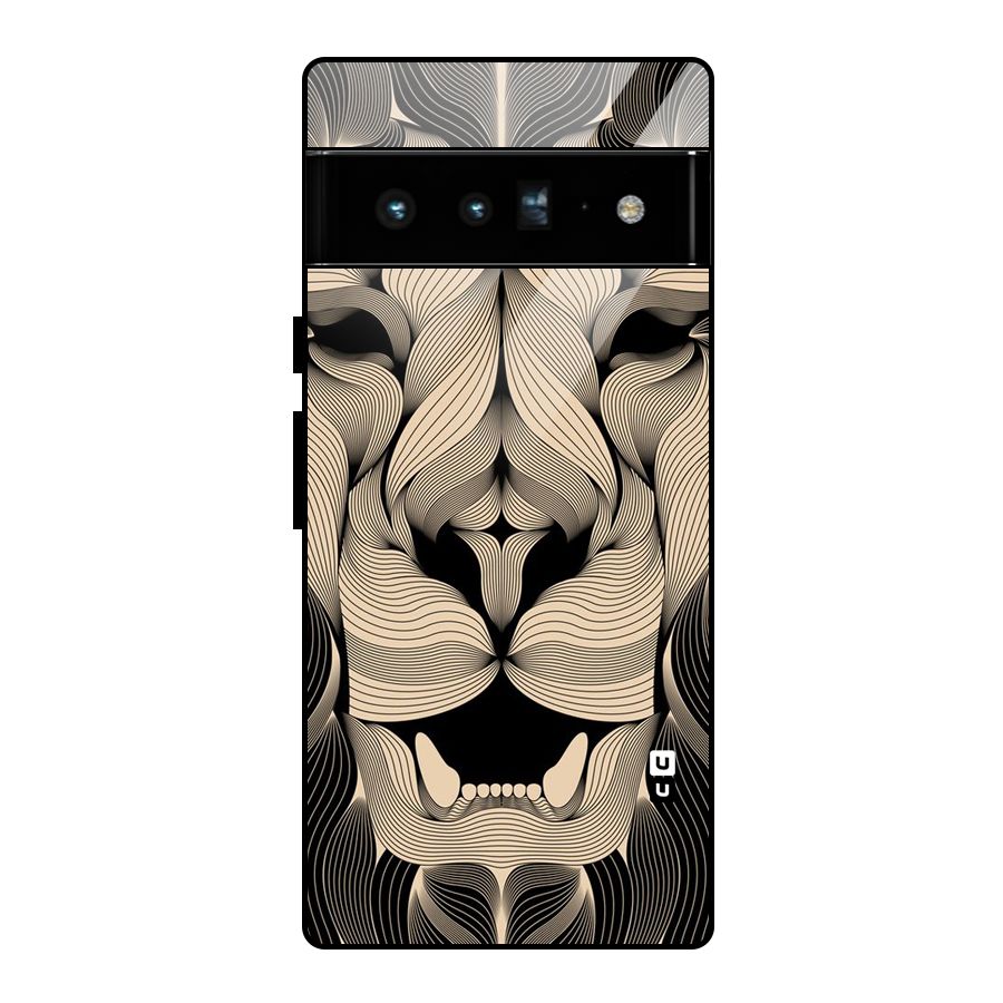 Lion Shape Design Glass Back Case for Google Pixel 6 Pro