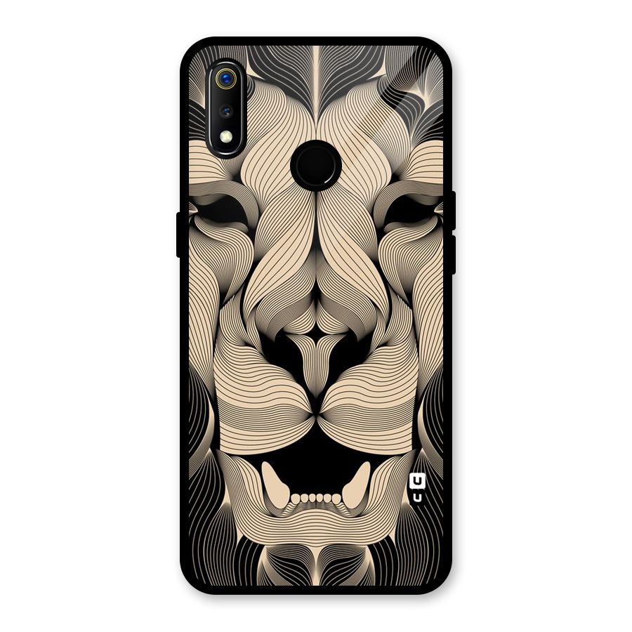 Lion Shape Design Glass Back Case for Realme 3i