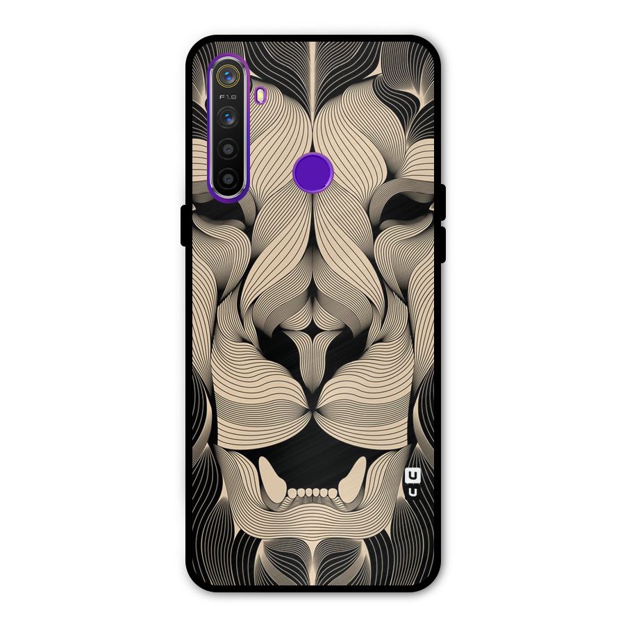 Lion Shape Design Glass Back Case for Realme 5s