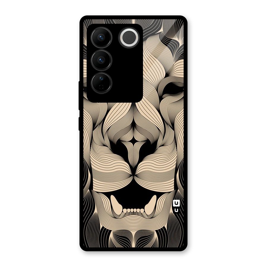 Lion Shape Design Glass Back Case for Vivo V27 Pro