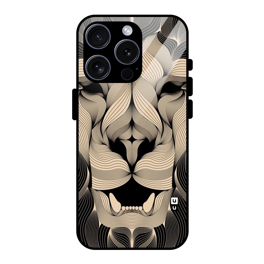 Lion Shape Design Glass Back Case for iPhone 15 Pro
