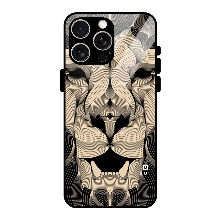 Lion Shape Design Glass Back Case for iPhone 15 Pro Max