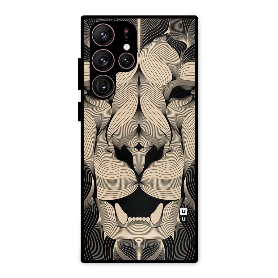 Lion Shape Design Metal Back Case for Galaxy S22 Ultra 5G