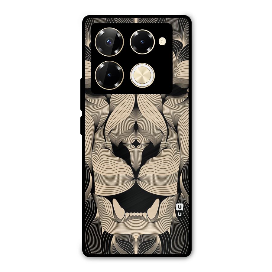 Lion Shape Design Metal Back Case for Infinix Note 40 Pro Plus